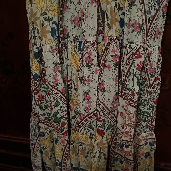 Anthropologie The Somerset Green Floral Halter Style Maxi Dress - Picture 6 of 8